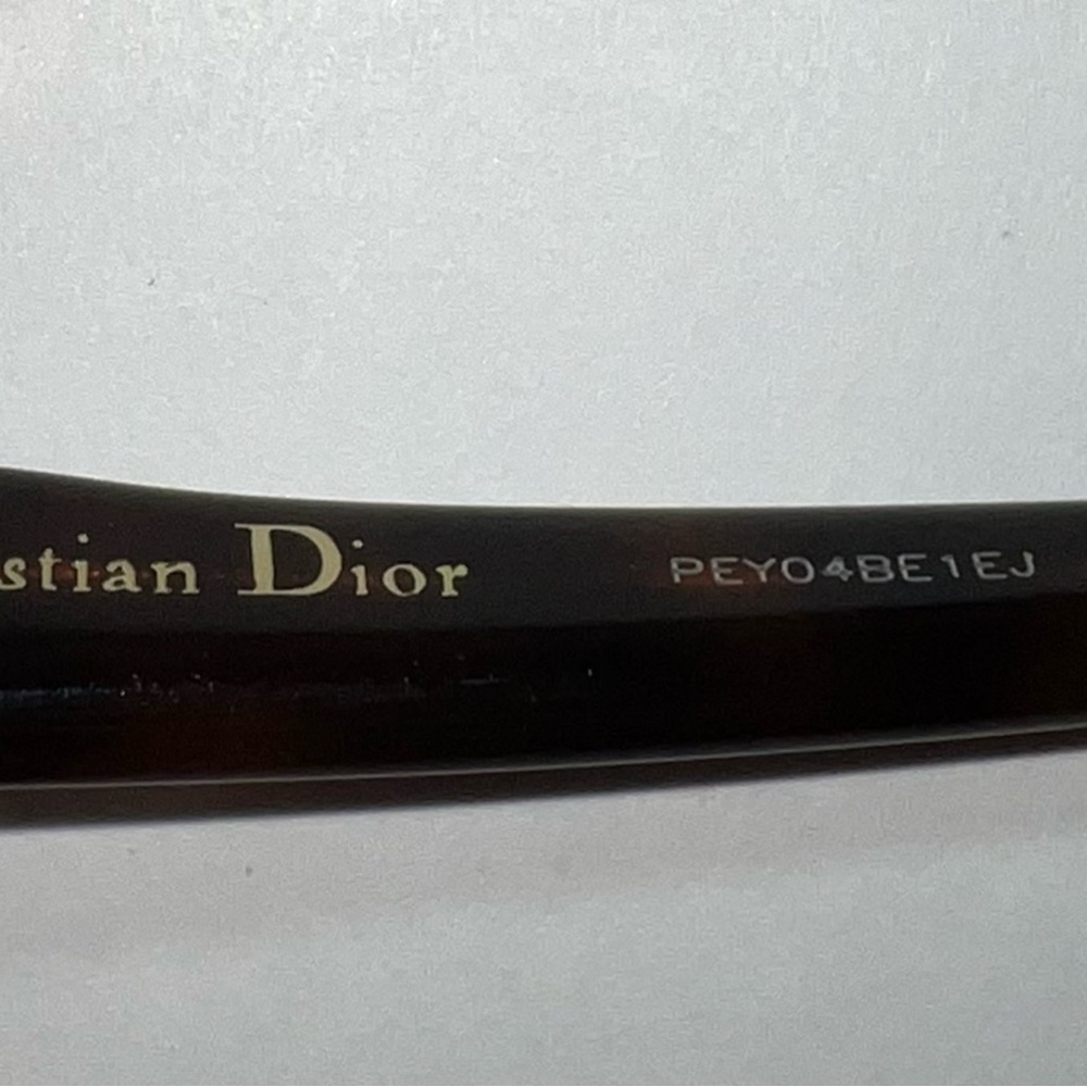 Christian Dior Vintage BrillianceF Crystal Studded Havana Square Sunglasses - Picture 6 of 7